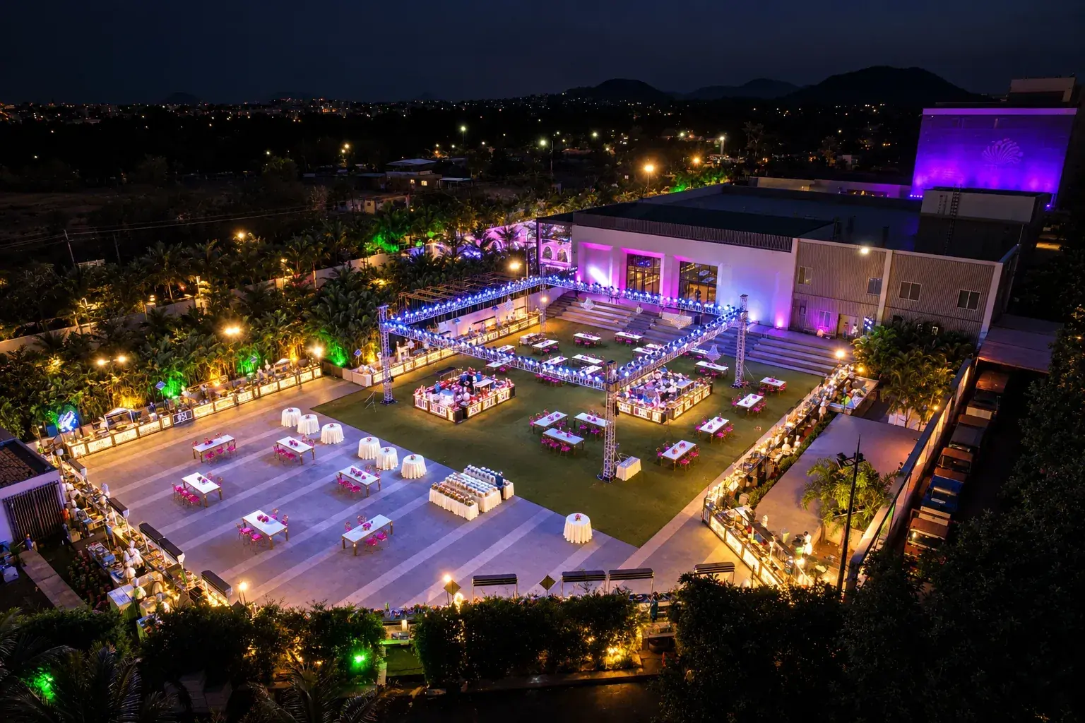 Oasis Lawn at Night